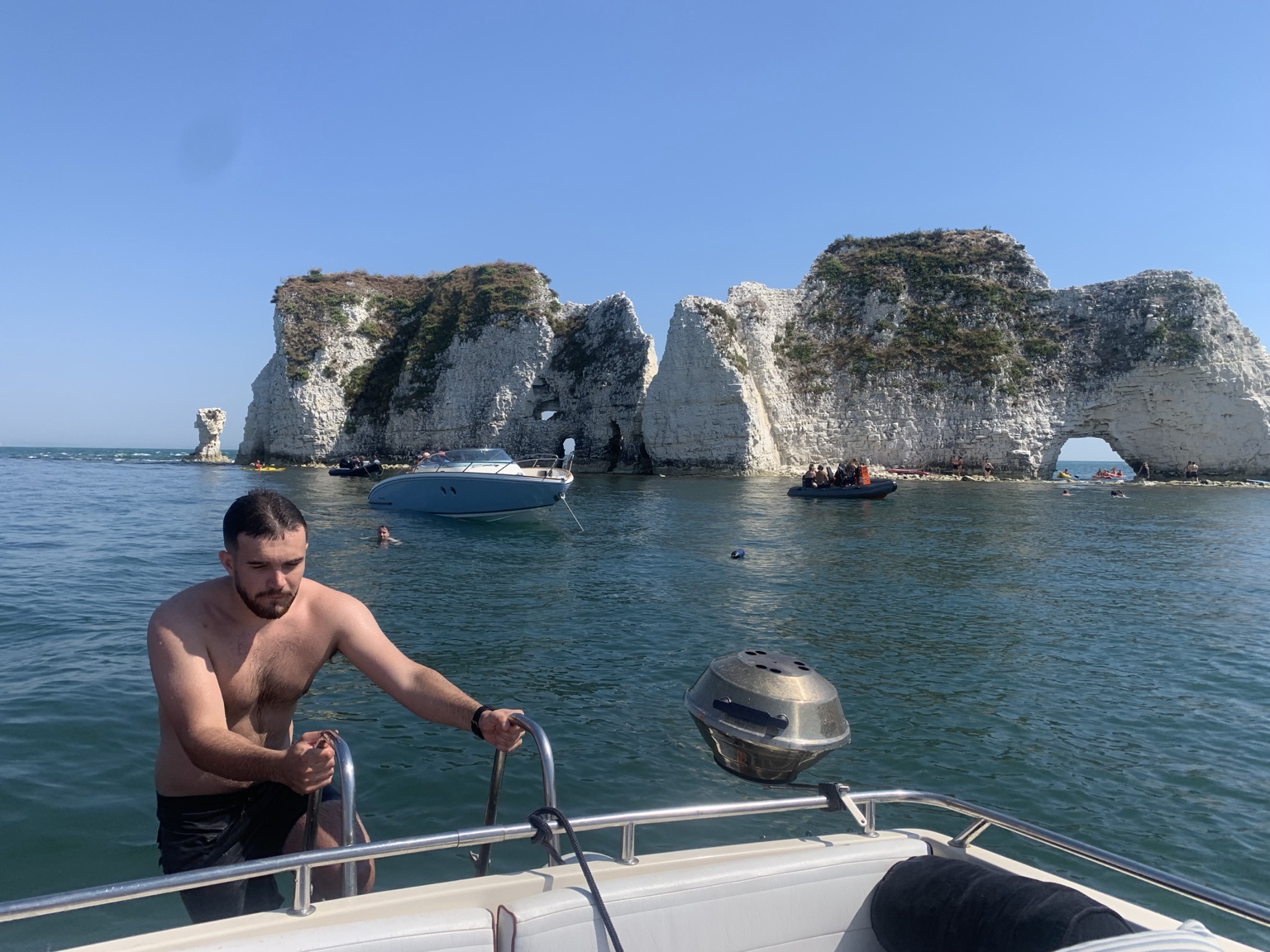 Old Harry Rocks from the water