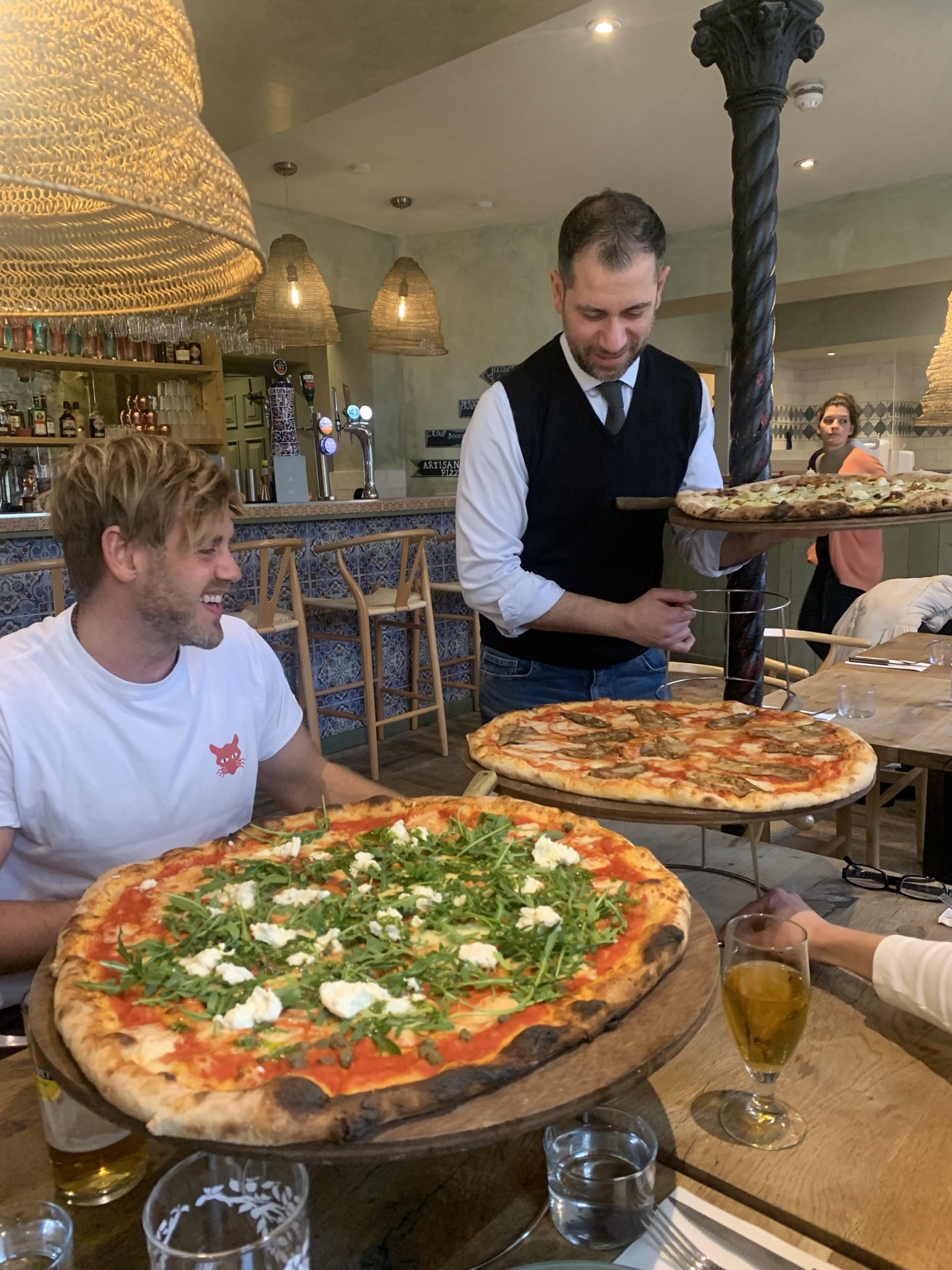 Fresh pizzas served at Pi Pizza in Poole